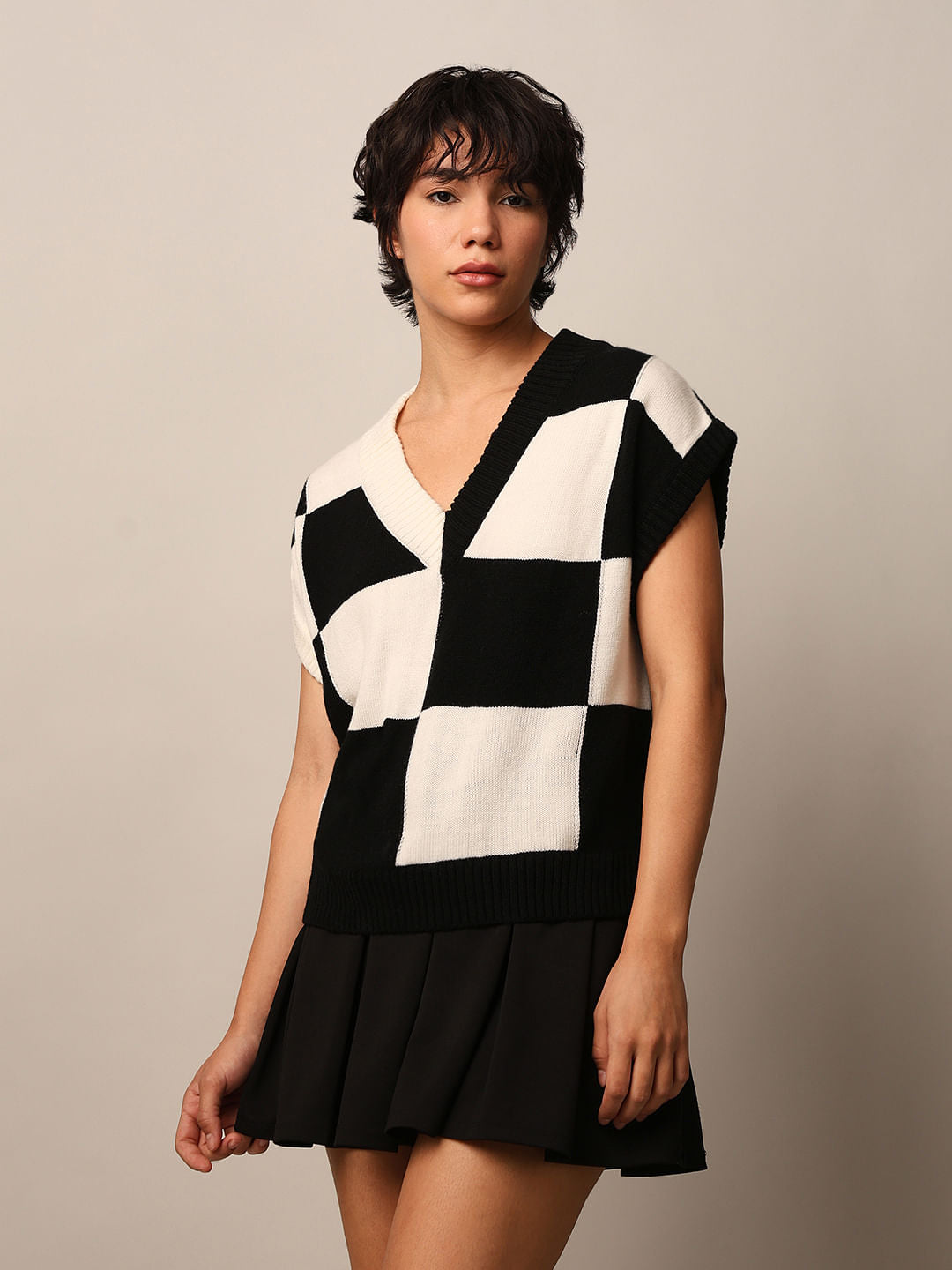 Black V-Neck Sweater Vest