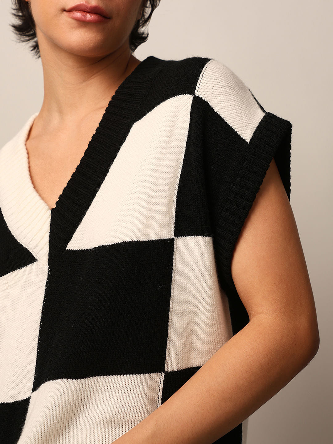 Black V-Neck Sweater Vest