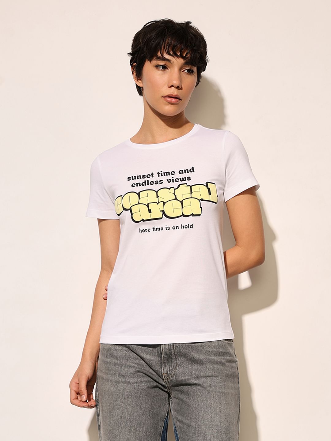 White Printed T-Shirt