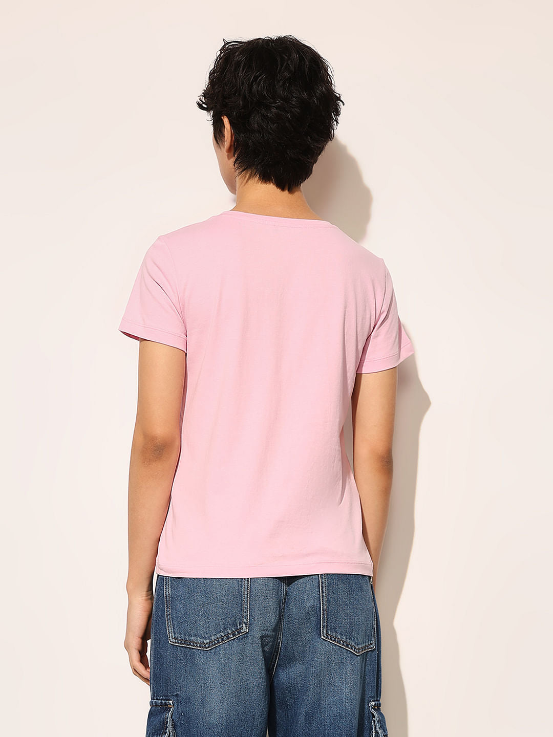Pink Graphic Print Cotton T-Shirt