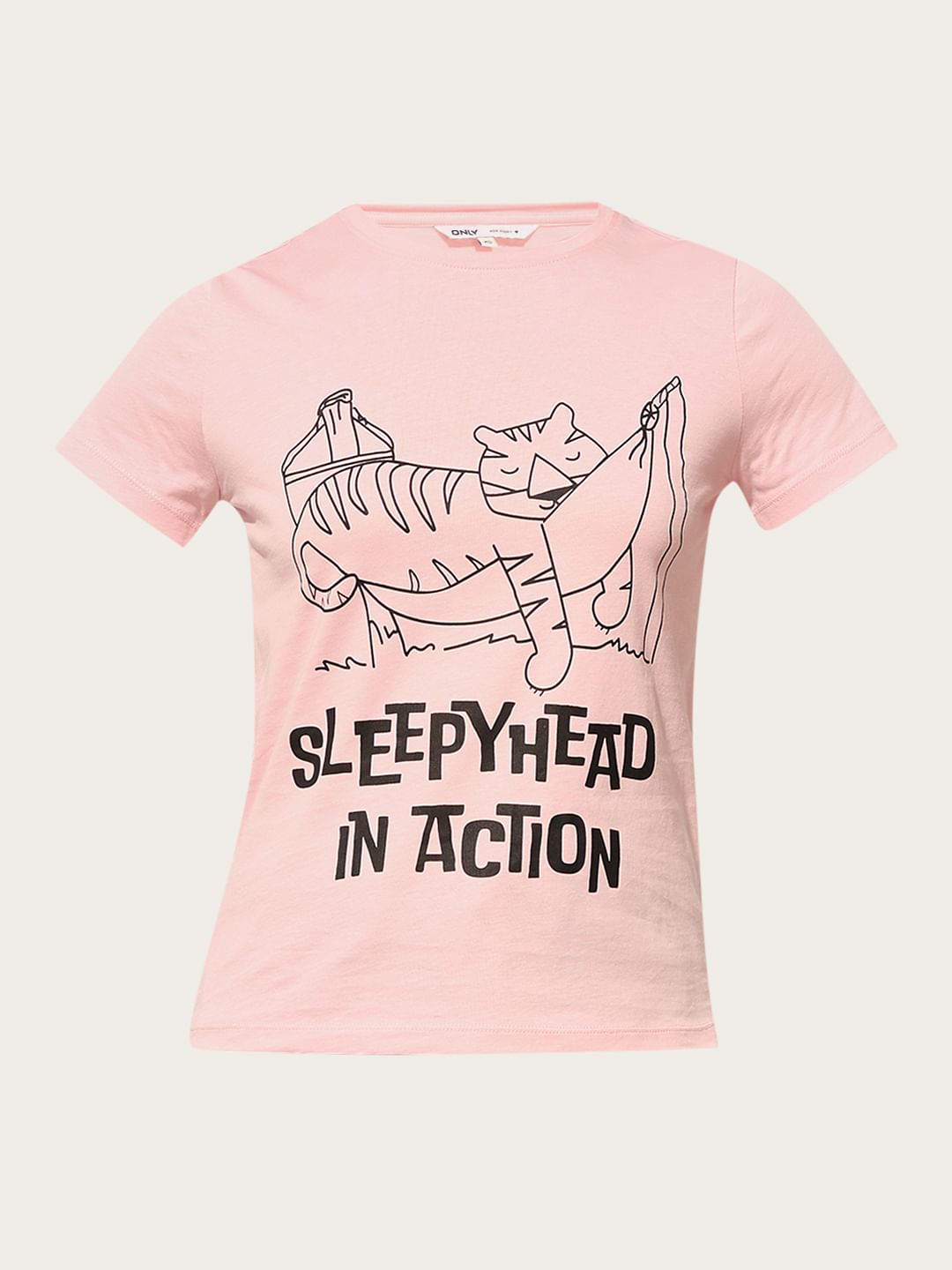 Pink Graphic Print Cotton T-Shirt