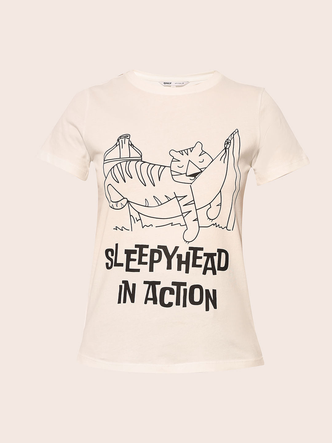 White Printed Cotton T-Shirt