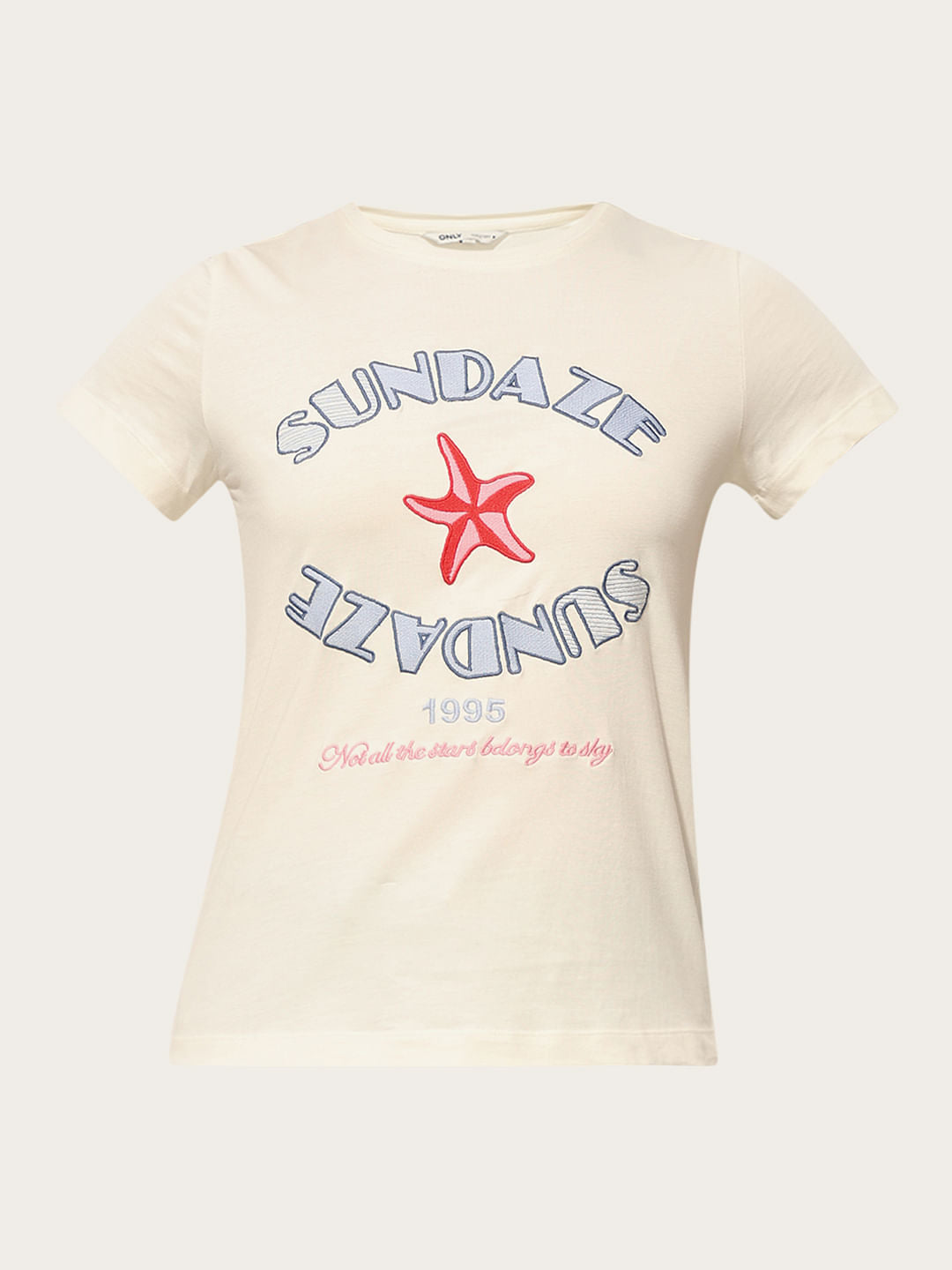 White Graphic Print Cotton T-Shirt