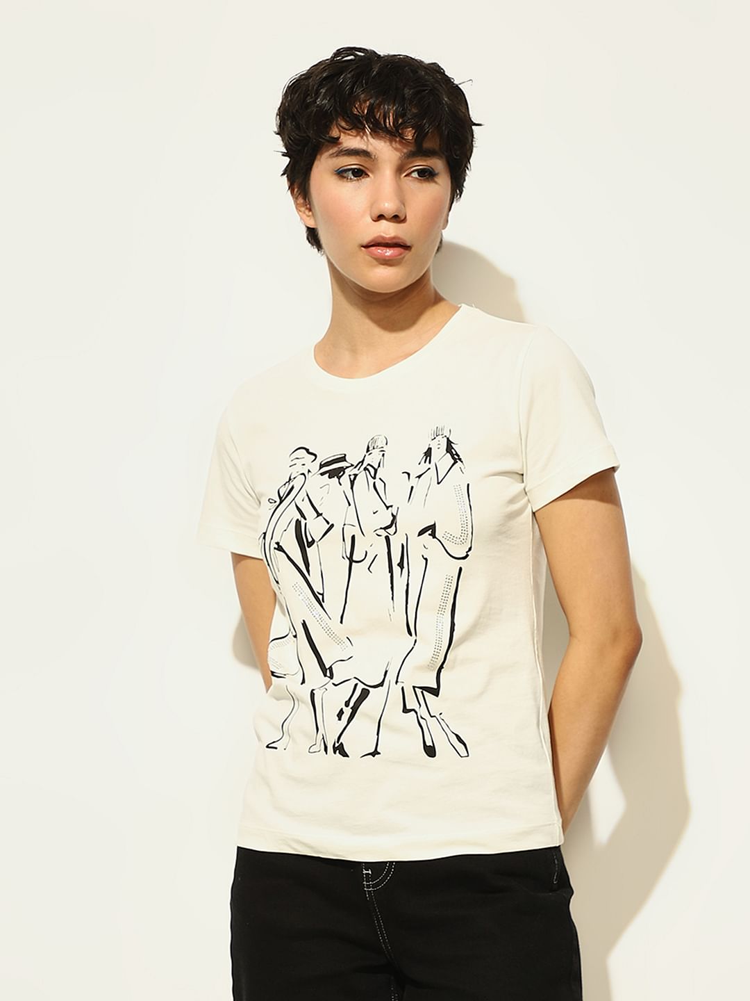 Off-White Printed Cotton T-Shirt