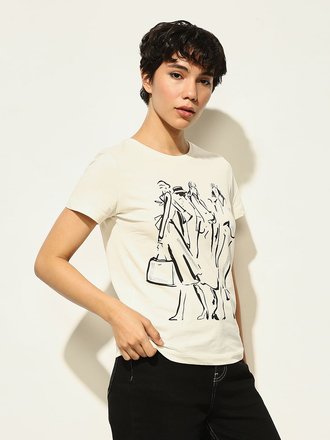 Off-White Printed Cotton T-Shirt
