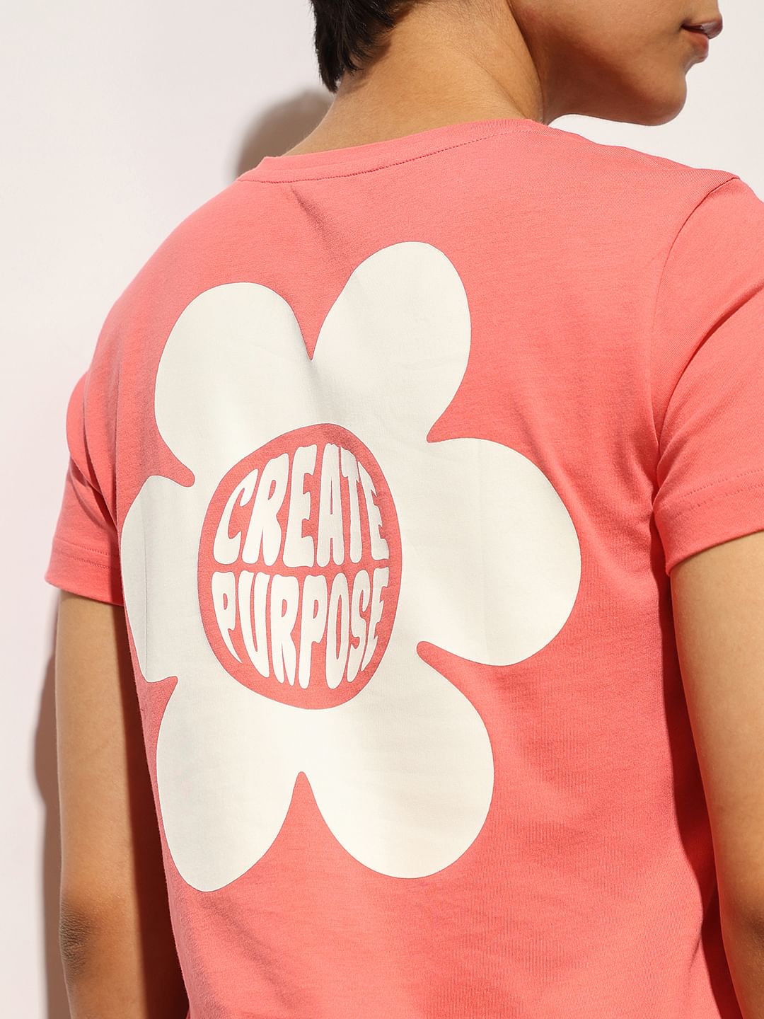 Coral Printed Cotton T-Shirt