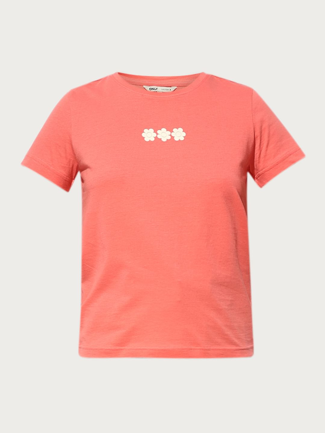 Coral Printed Cotton T-Shirt