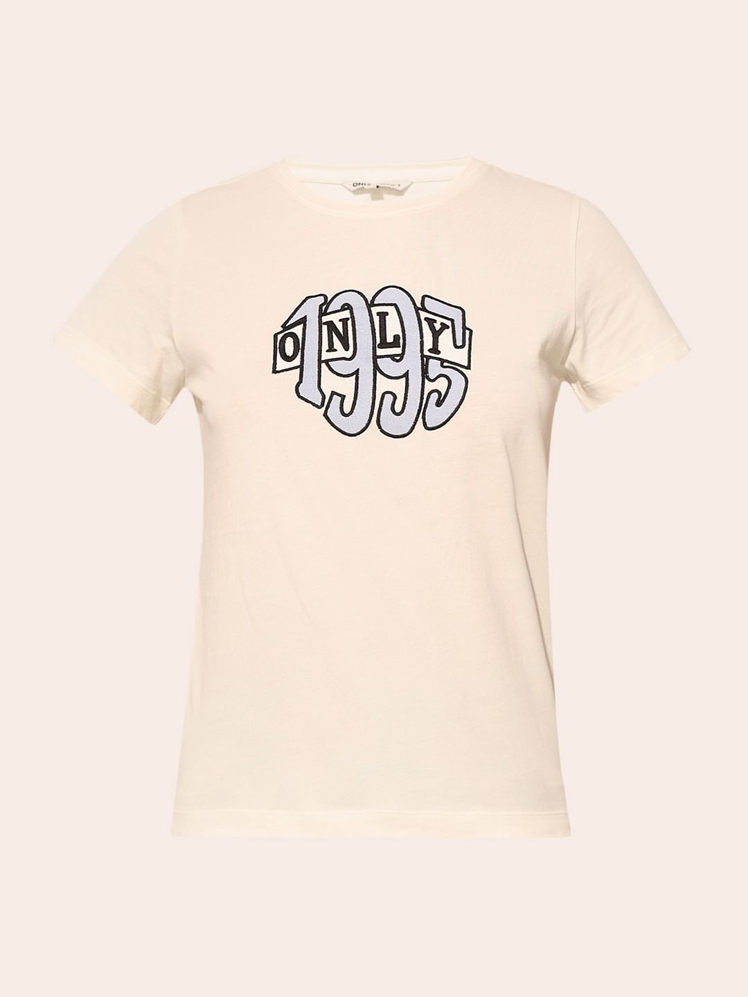 White Typographic Print T-Shirt