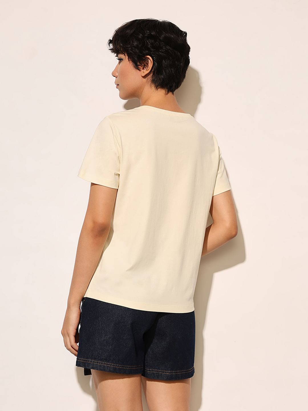 Cream Printed T-Shirt