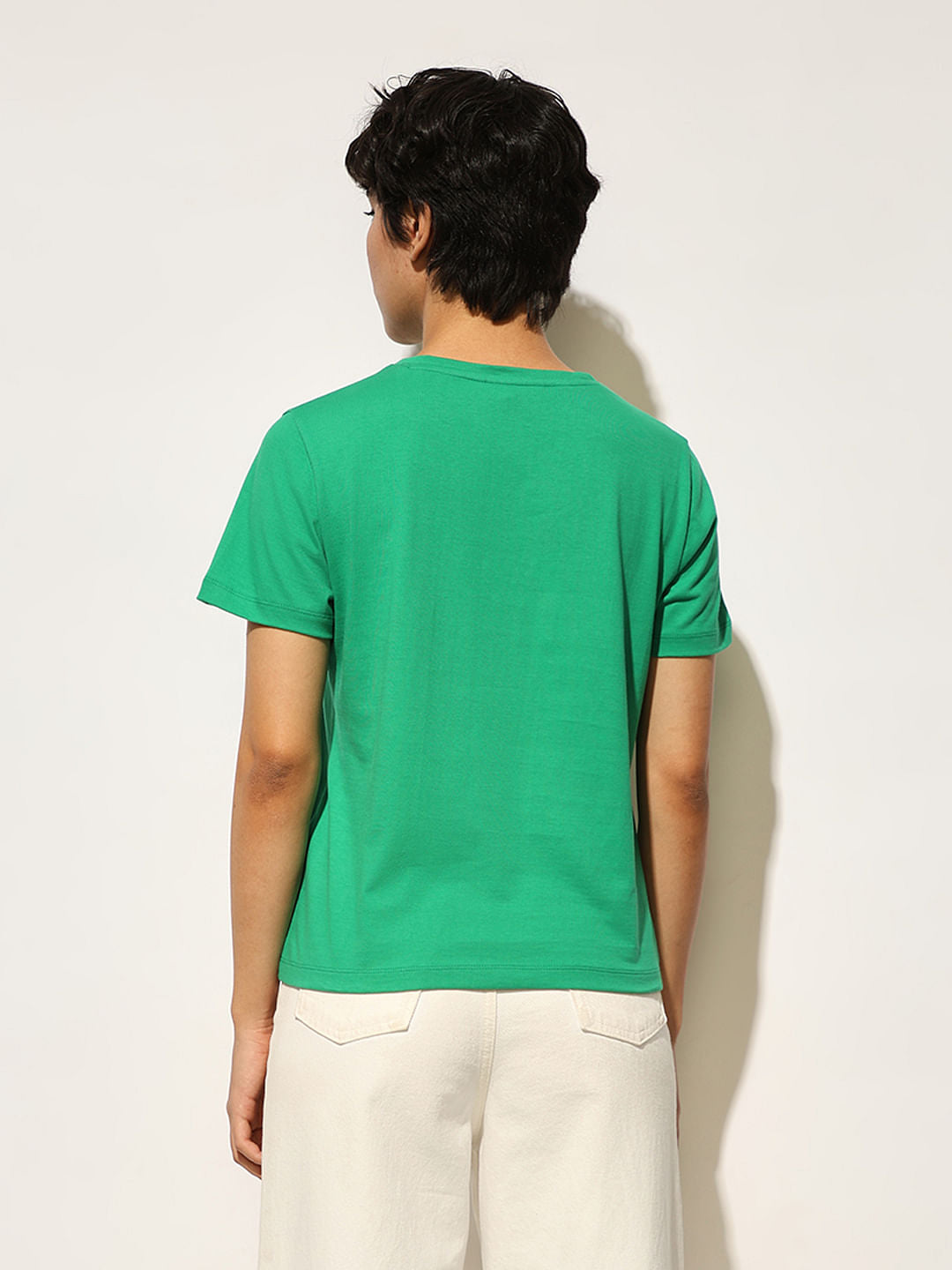 Green Varsity Printed Cotton T-Shirt