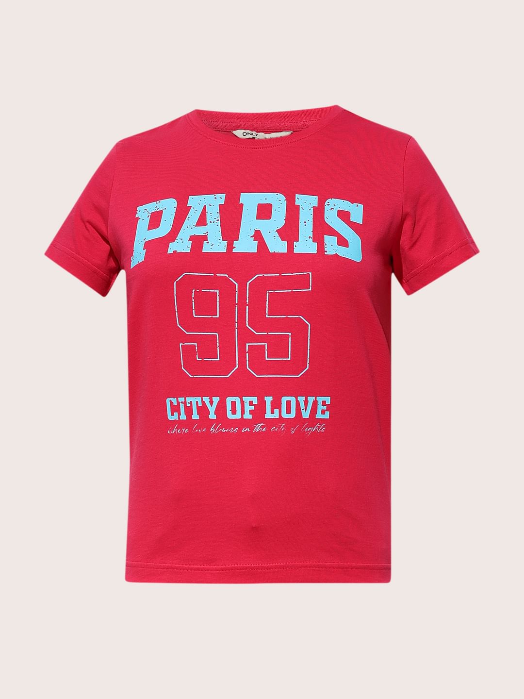 Fuchsia Printed Cotton T-Shirt