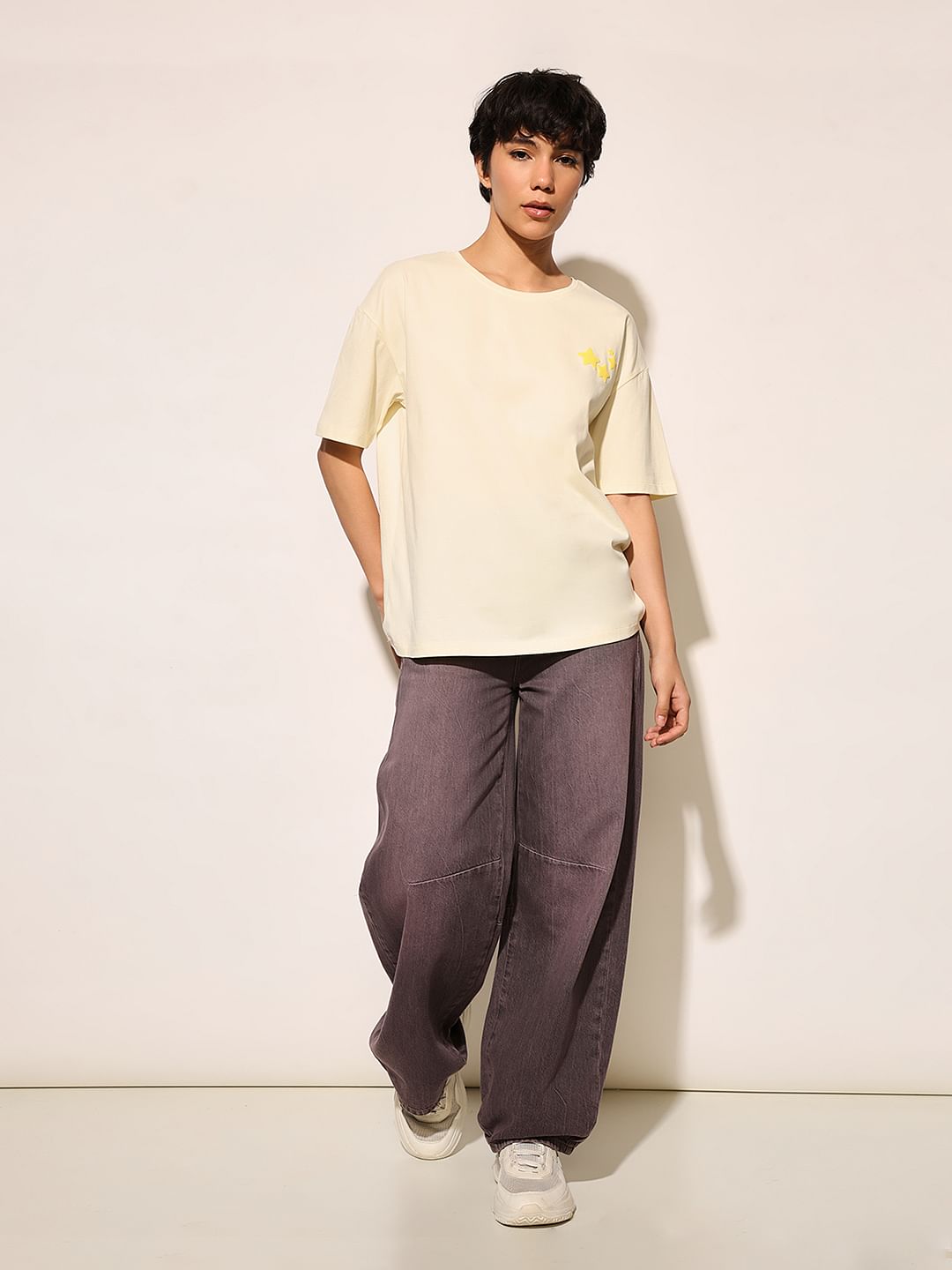 Cream Cotton T-Shirt