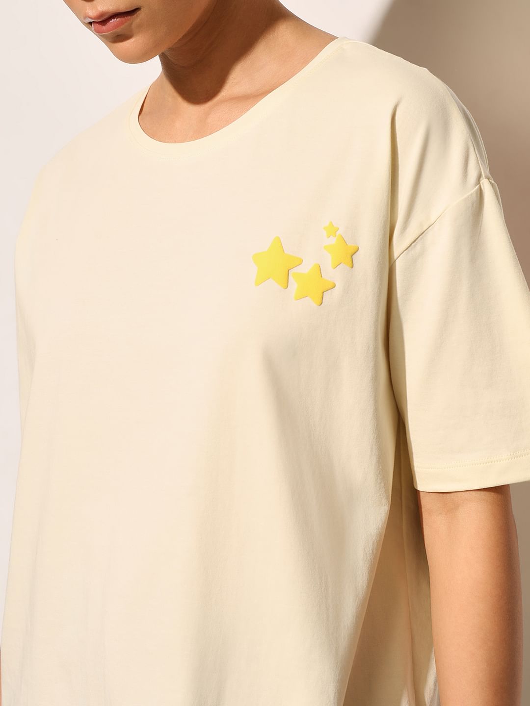 Cream Cotton T-Shirt