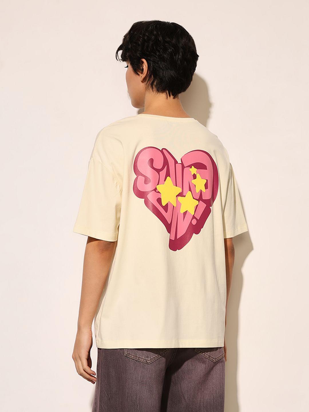 Cream Cotton T-Shirt