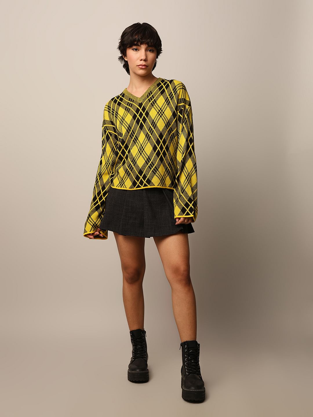 Yellow Jacquard Pullover
