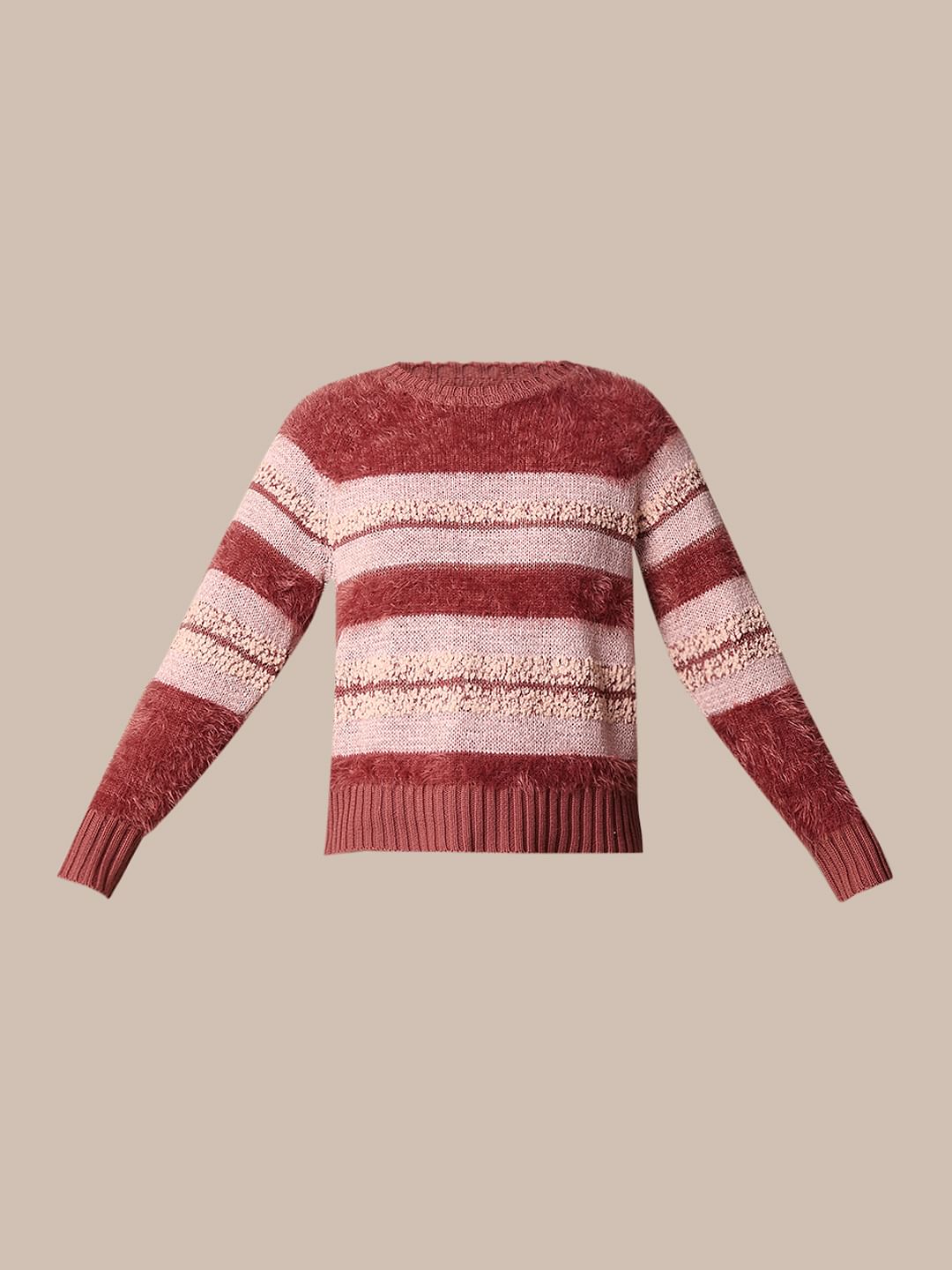 Pink Fluffy Knit Pullover