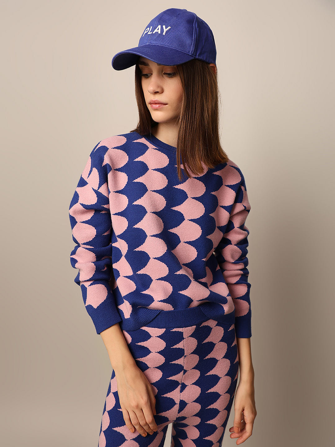 Blue Printed Pullover