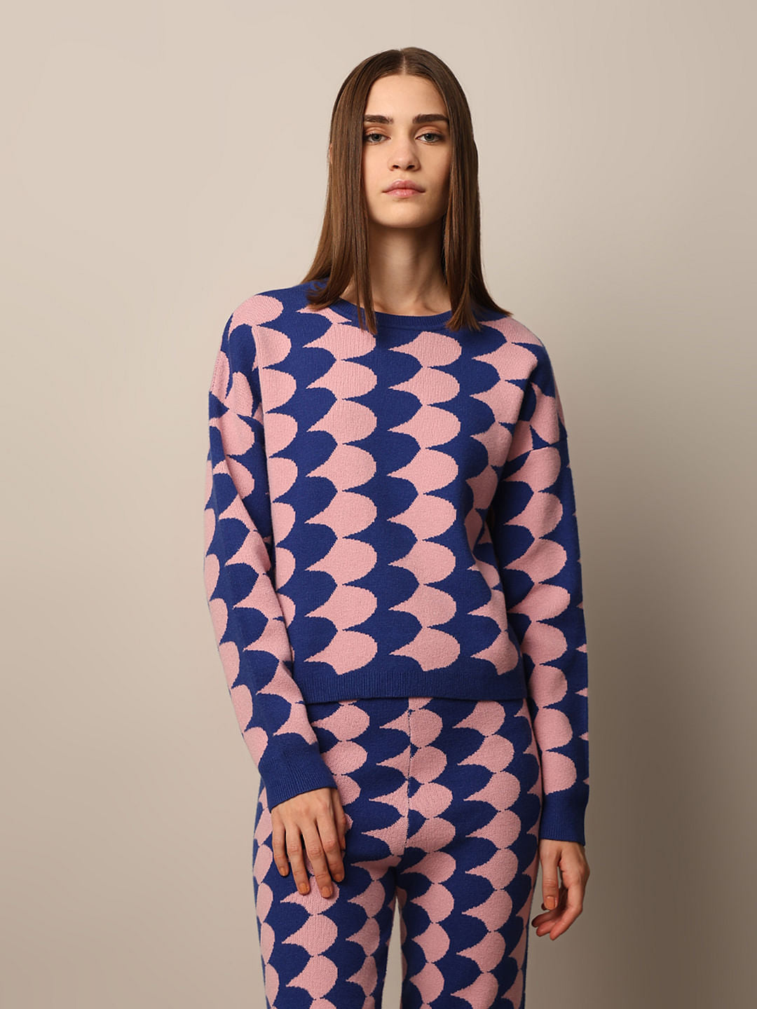 Blue Printed Pullover