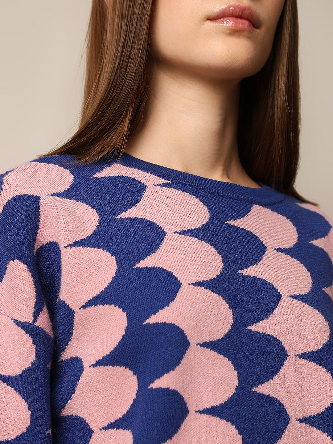 Blue Printed Pullover