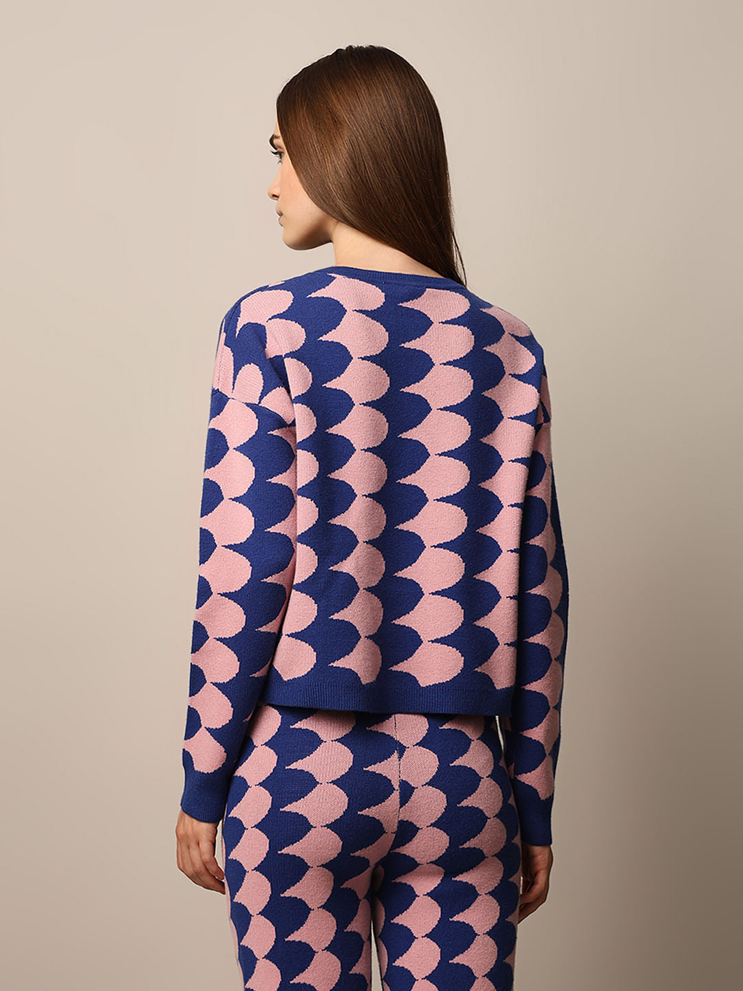 Blue Printed Pullover