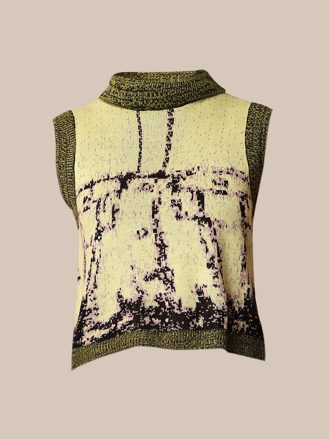 Green Sleeveless Knit Tank Top