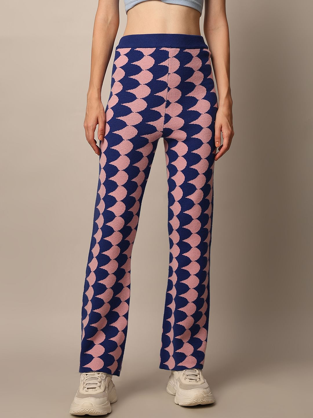 Blue Jacquard Knit Pant