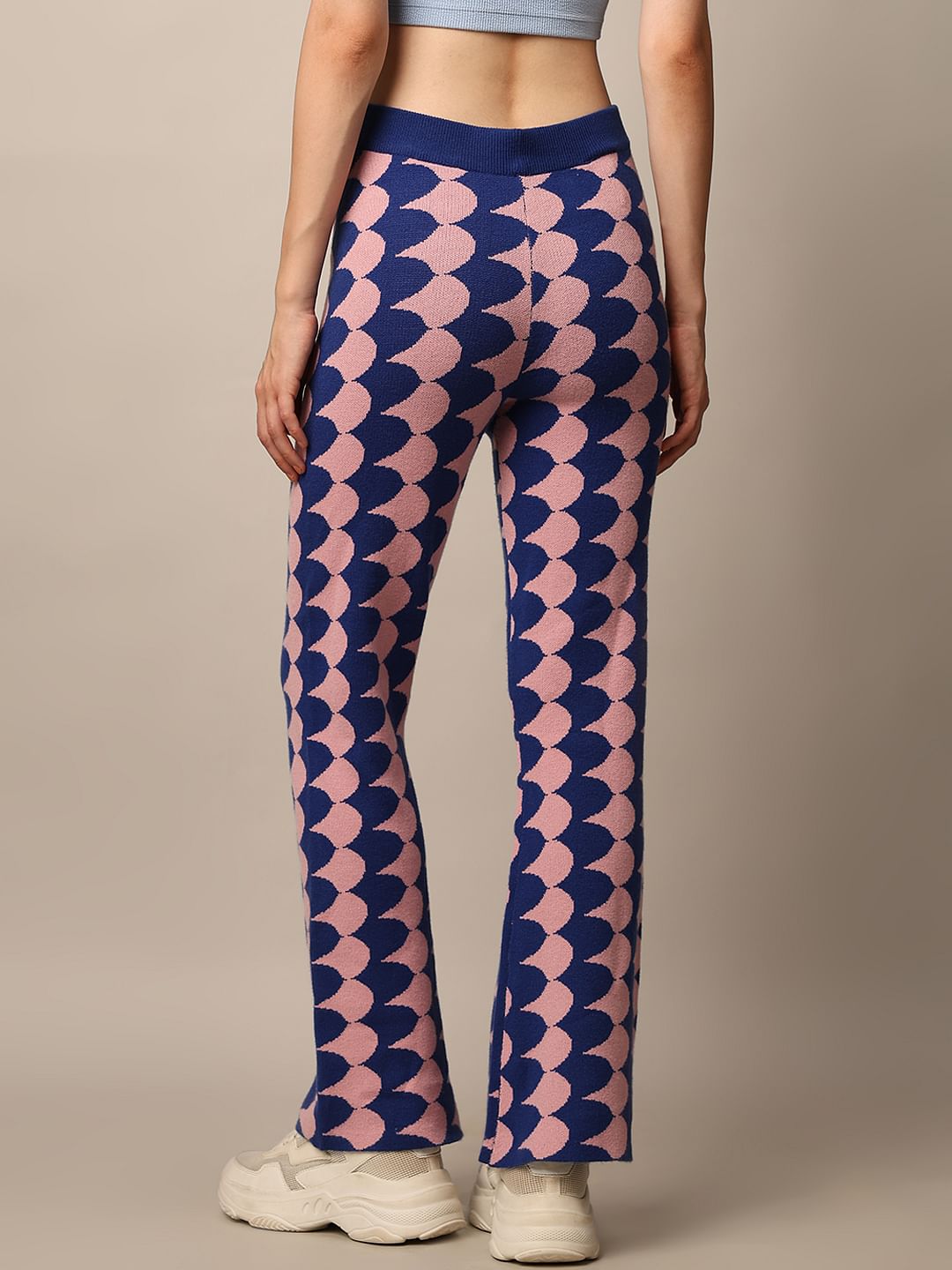 Blue Jacquard Knit Pant