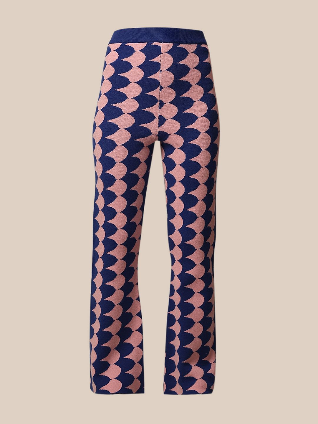 Blue Jacquard Knit Pant