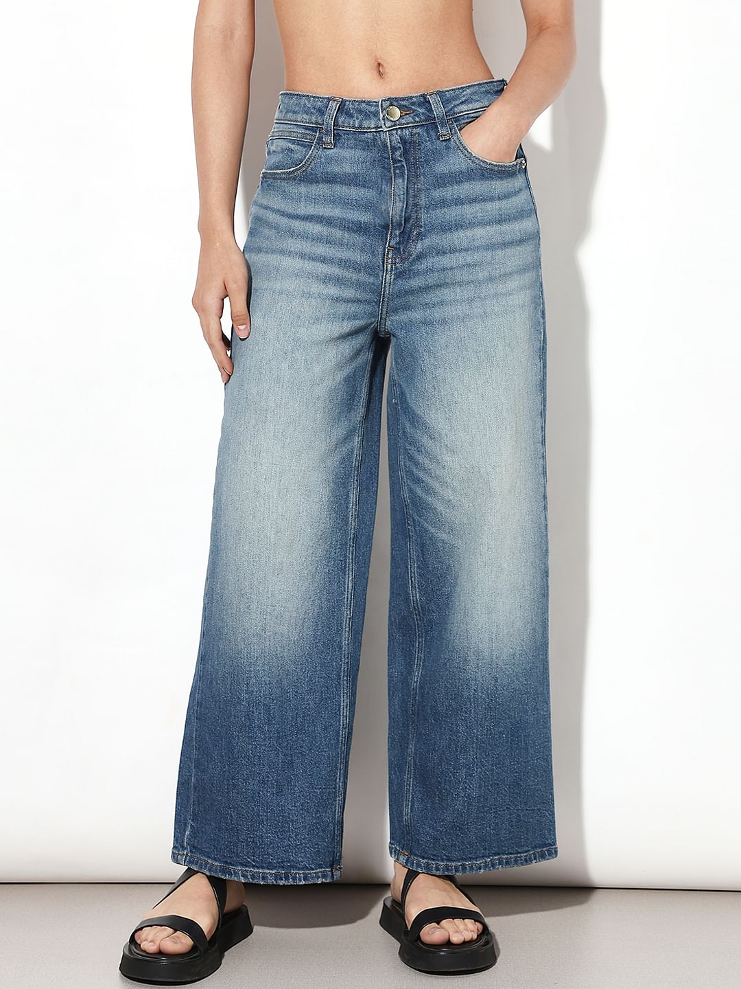 Blue Wide Leg Jeans