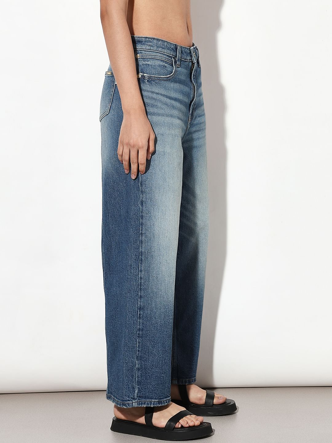 Blue Wide Leg Jeans