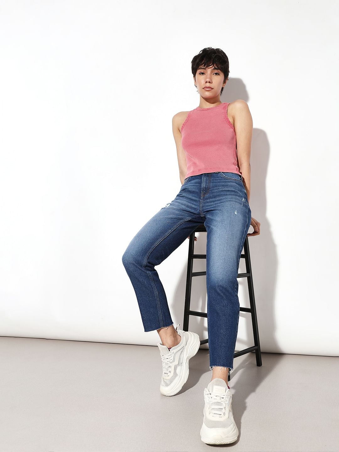 Dark Blue Heavy Fade Slim Fit Jeans