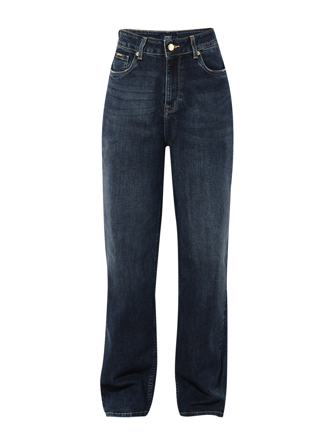 Dark Blue High Rise Straight Fit Jeans