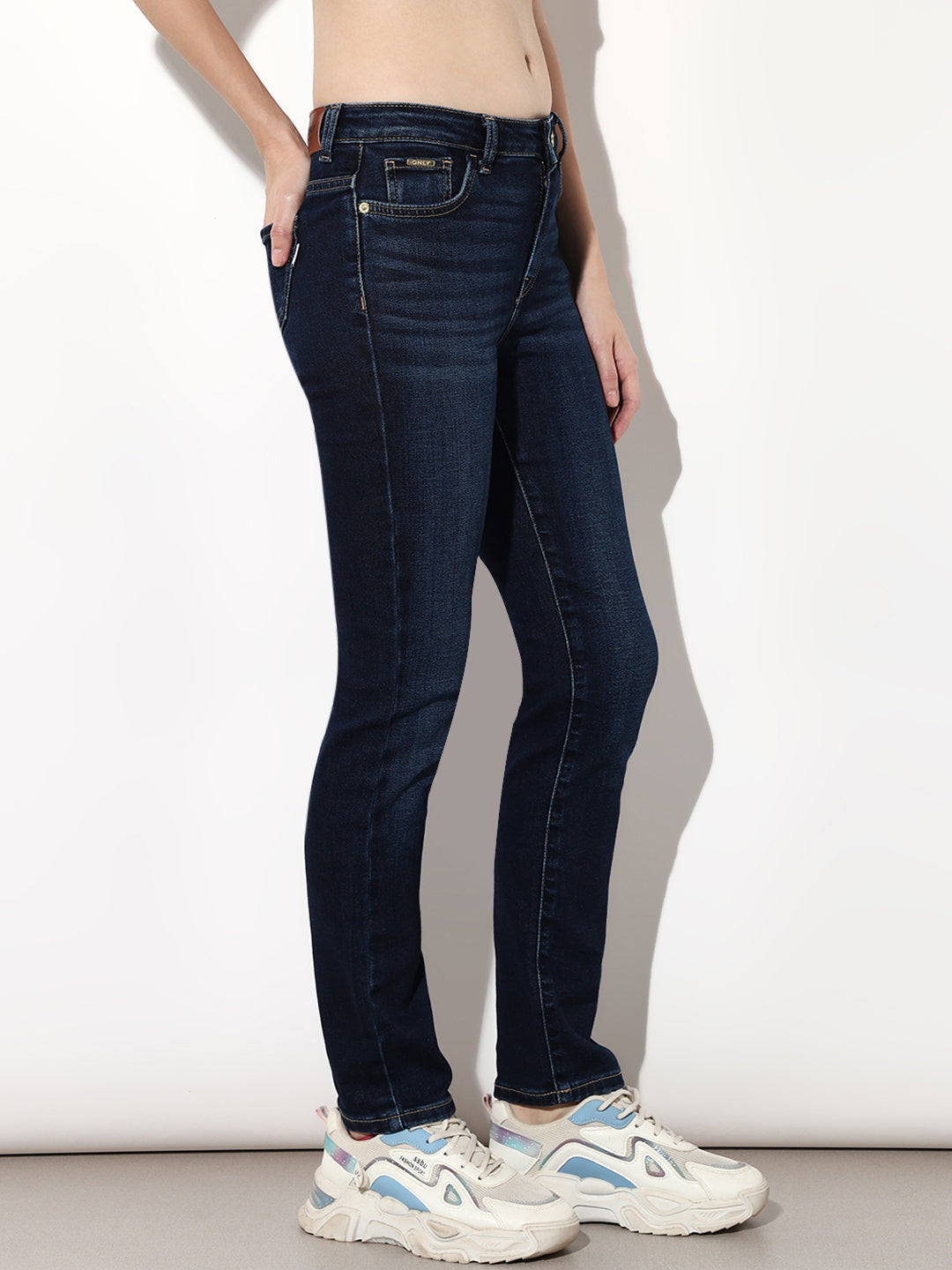 Dark Blue High Rise Skinny Fit Jeans