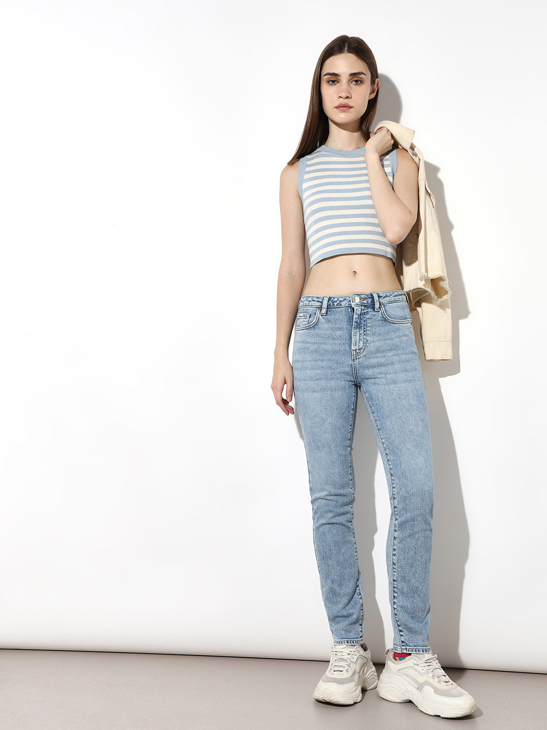 Light Blue High Rise Skinny Fit Jeans - Main Image