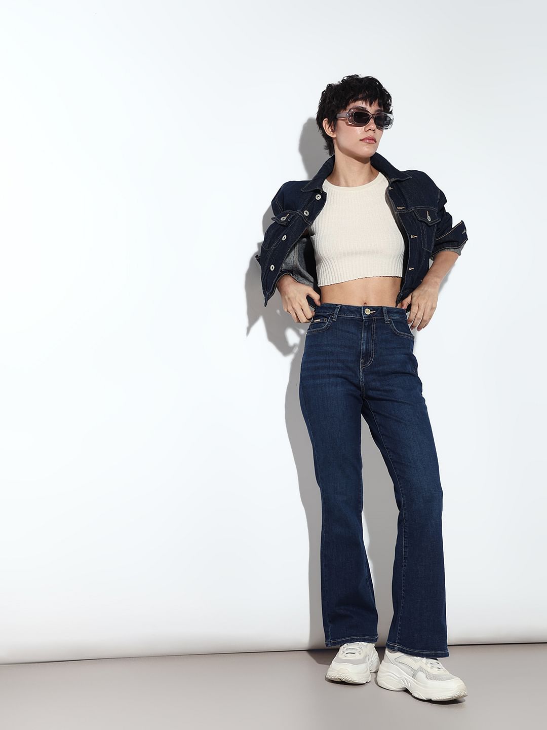 Dark Blue High Rise Paola Flared Jeans