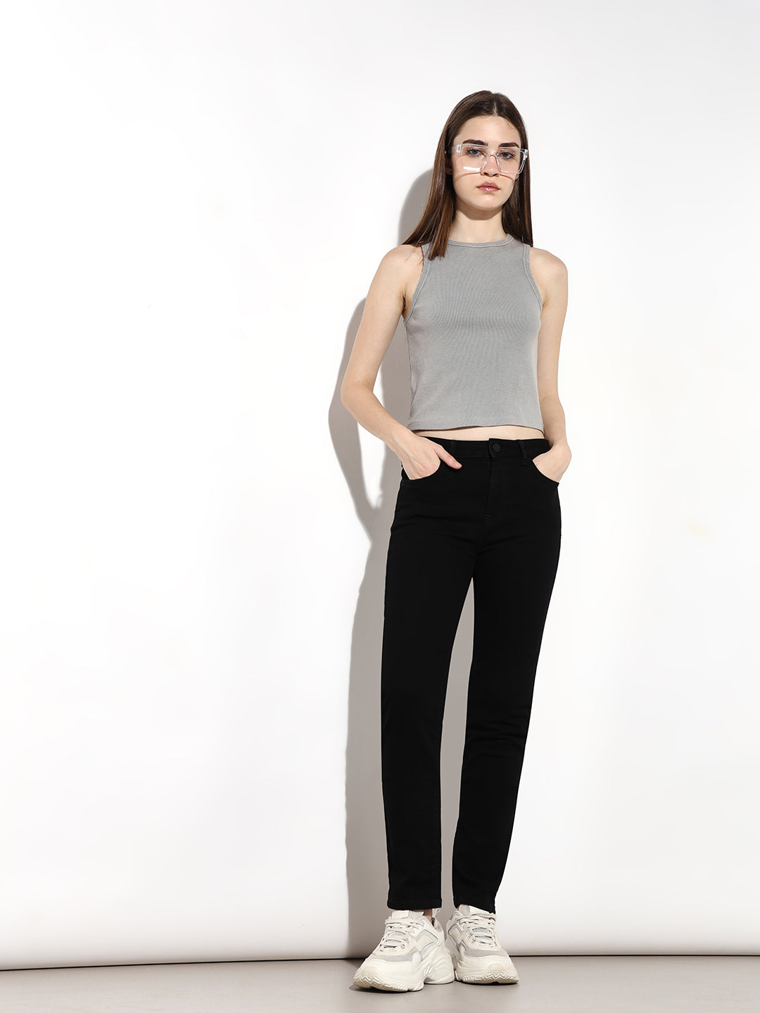 Black High Rise Skinny Fit Jeans