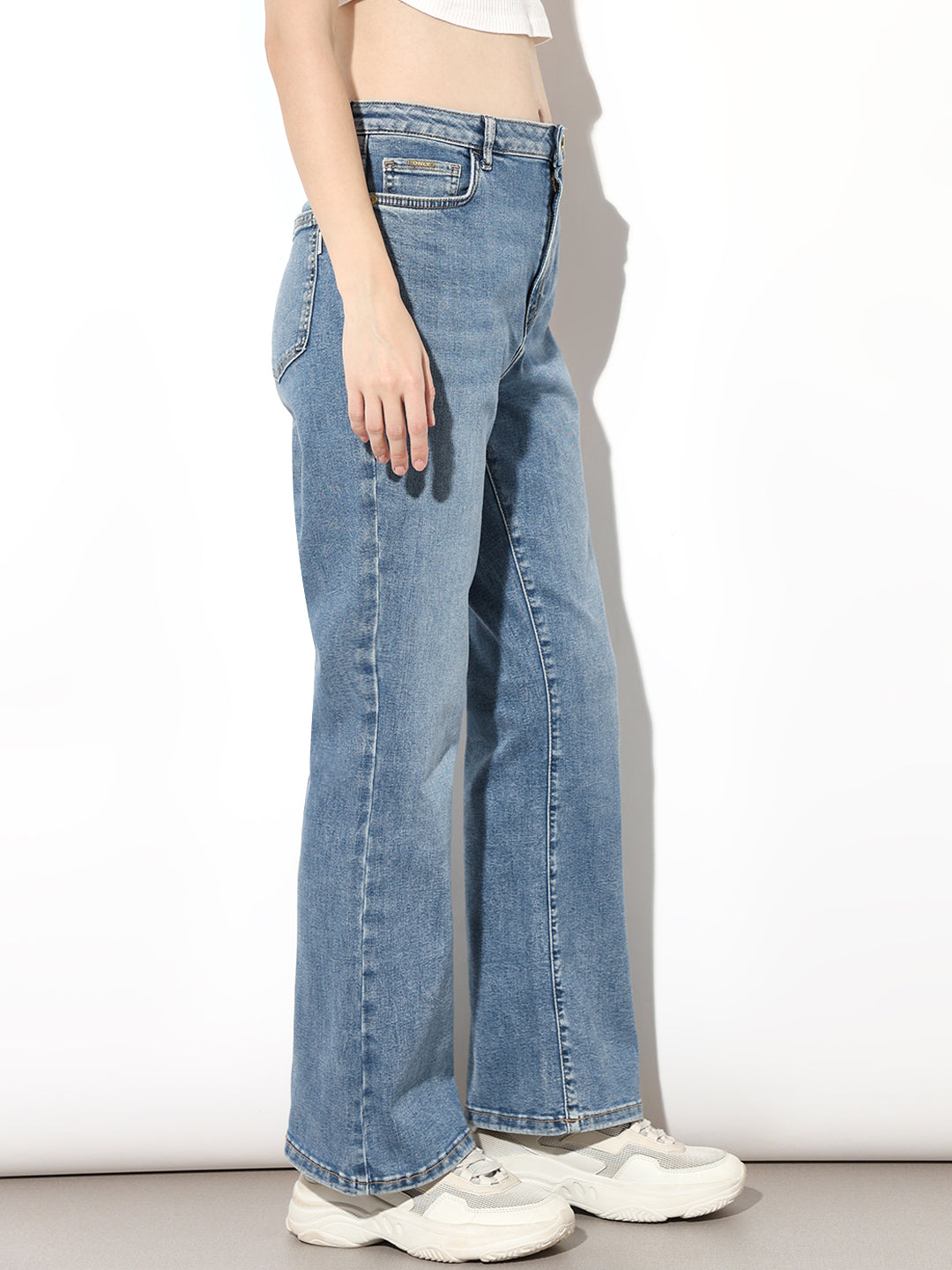 Blue High Rise Flared Jeans
