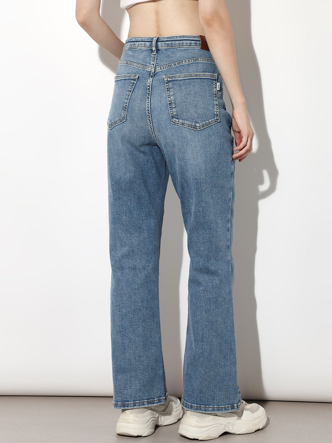 Blue High Rise Flared Jeans