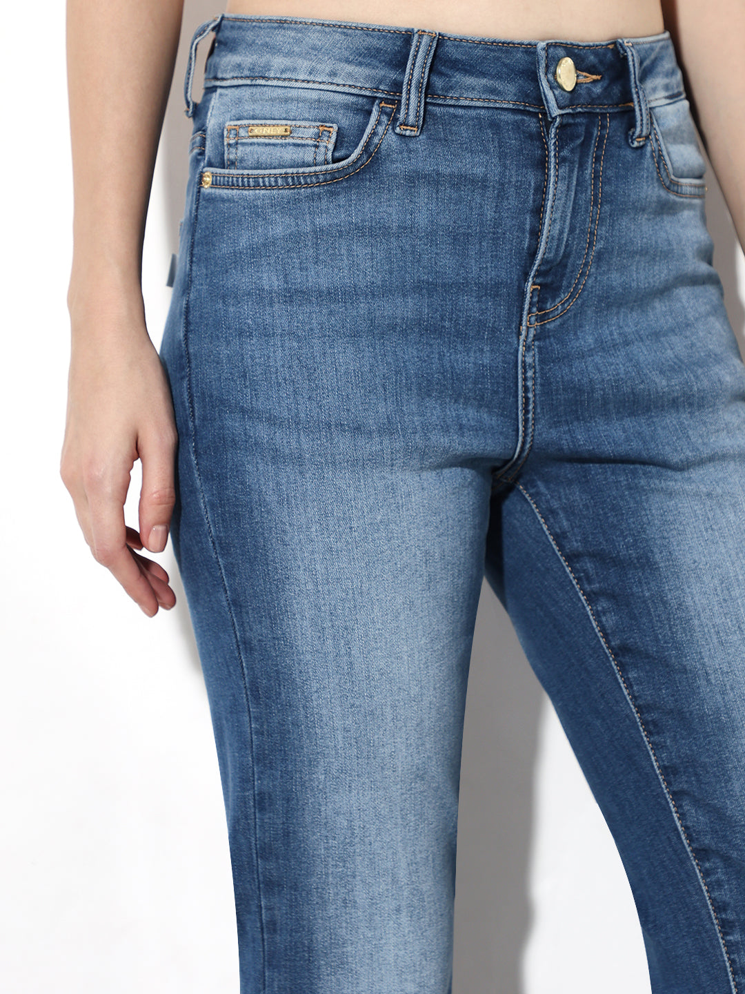Blue High Rise Flared Jeans