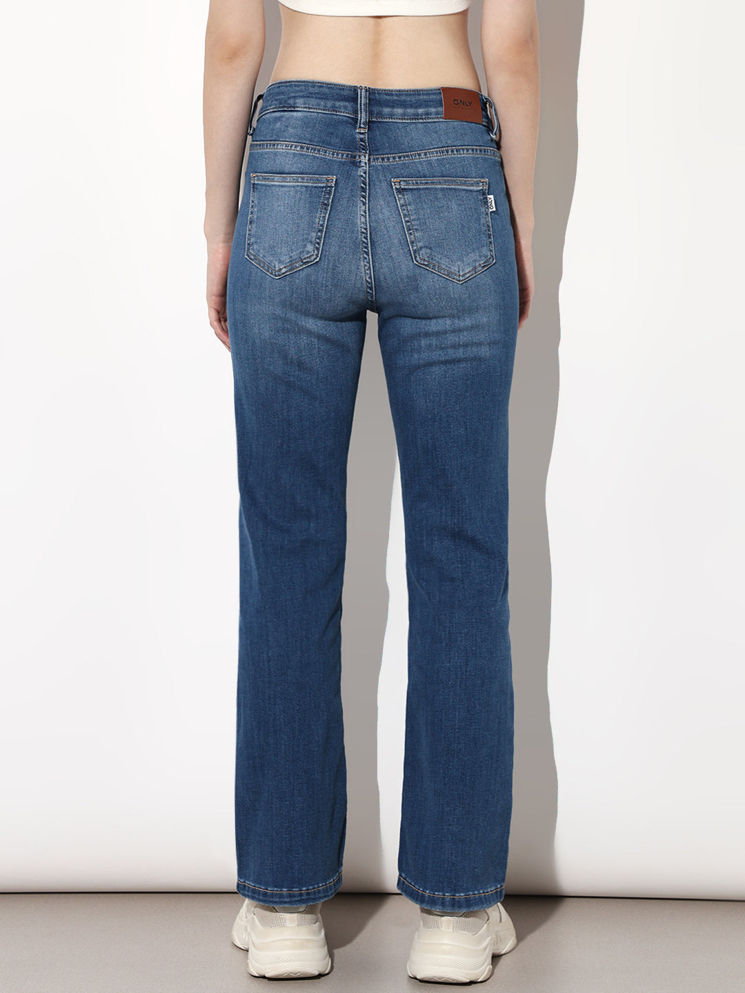 Blue High Rise Flared Jeans