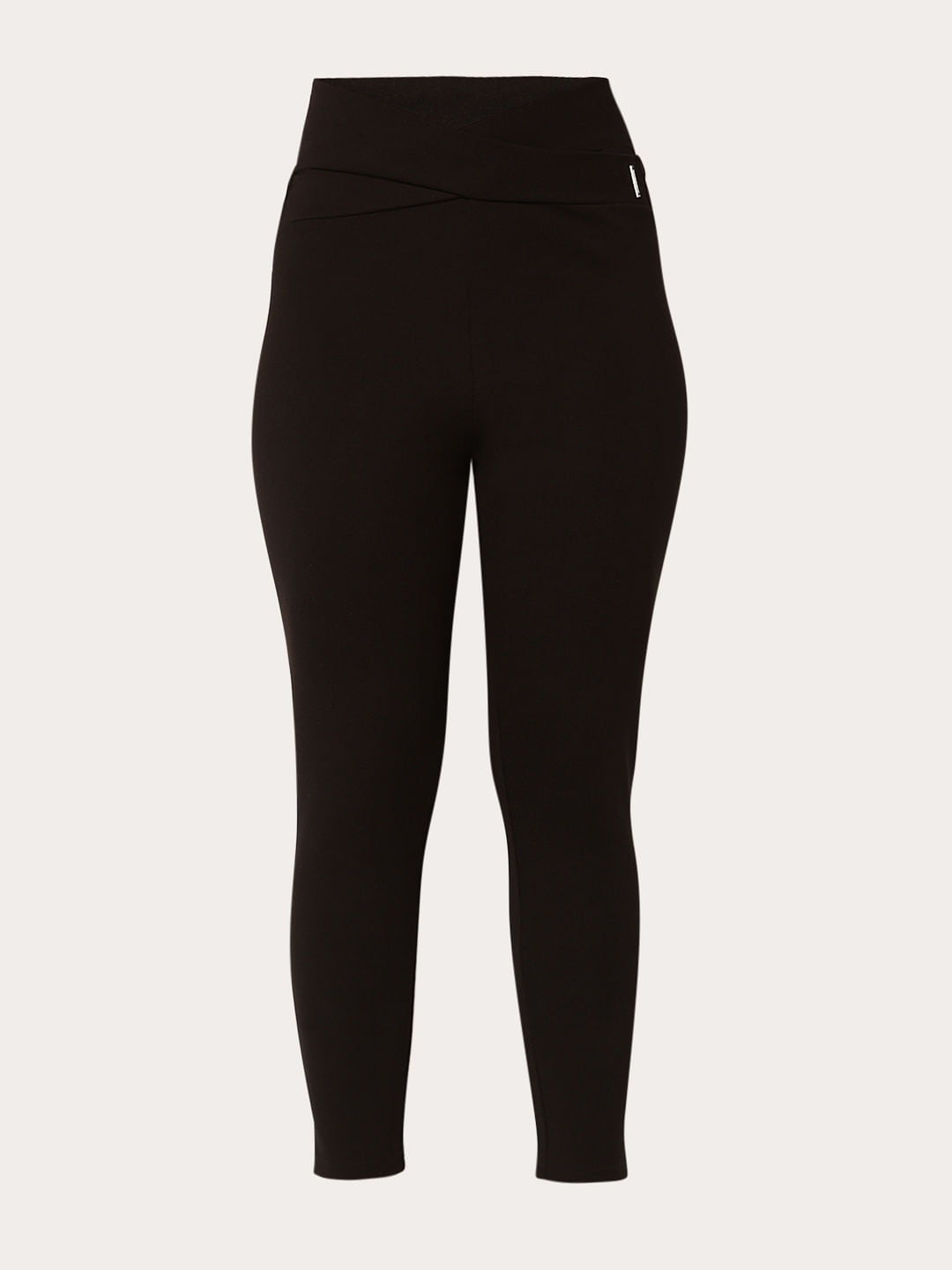 Black High Rise Stretchable Leggings