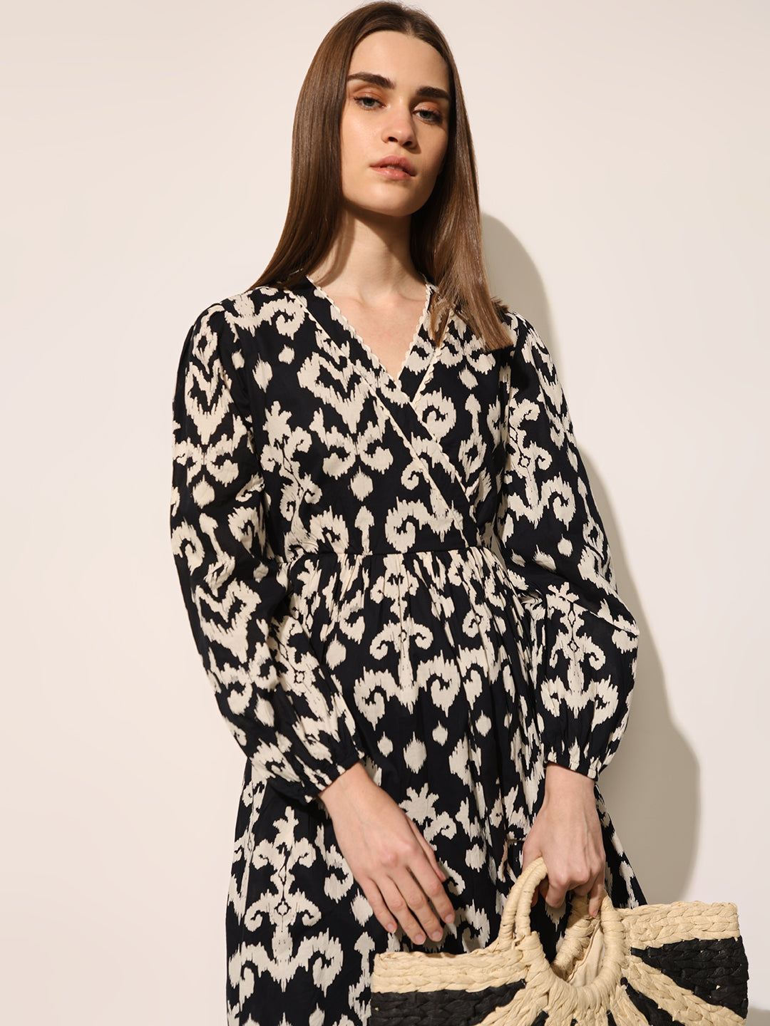 Black Printed Mini Dress