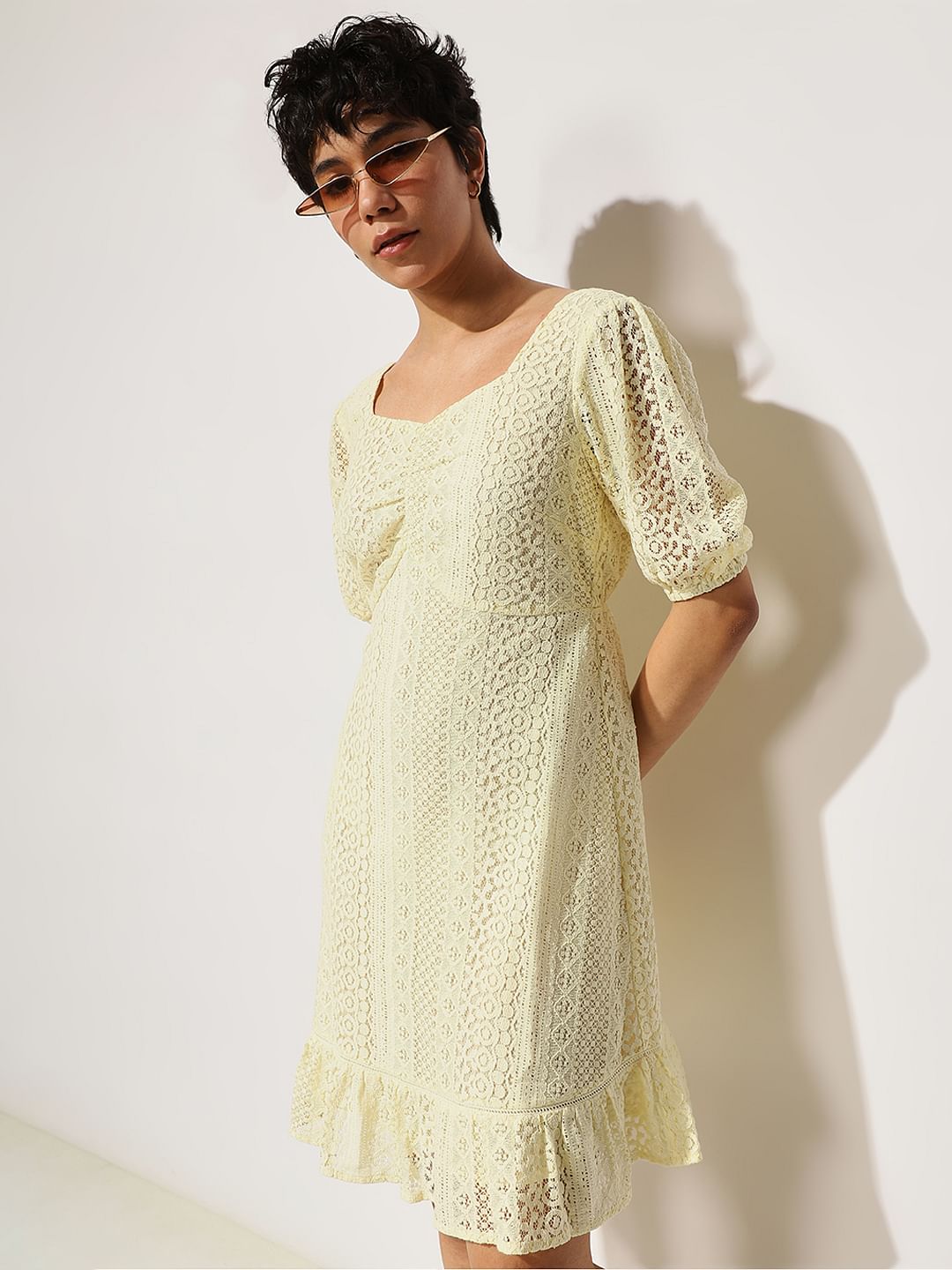 Pale Yellow Lace Dress