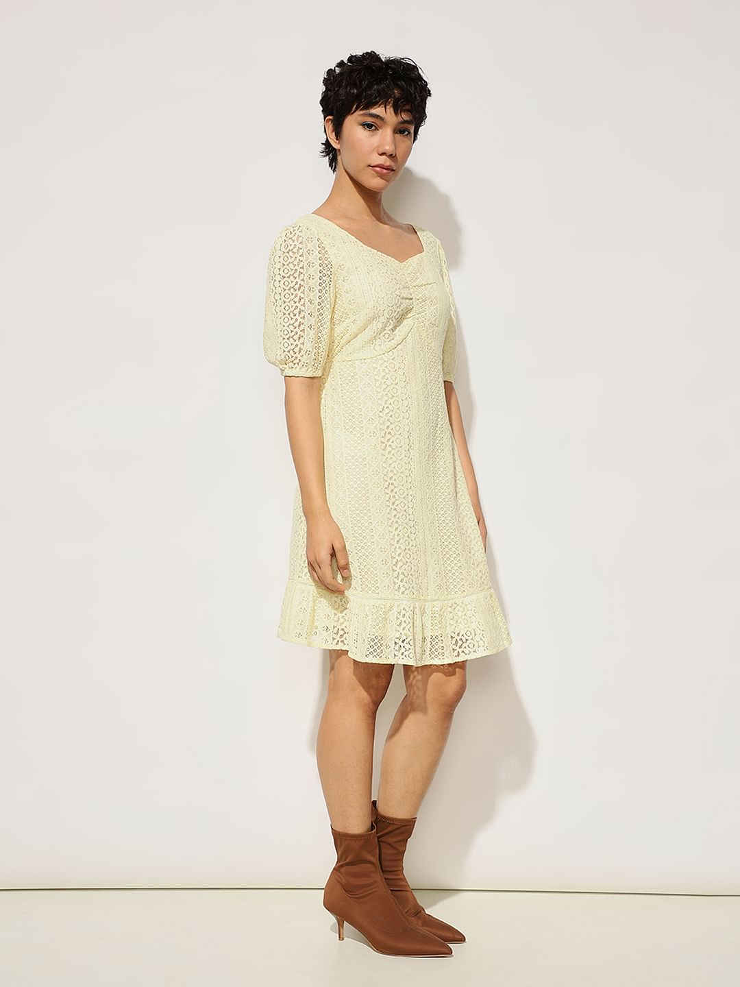 Pale Yellow Lace Dress