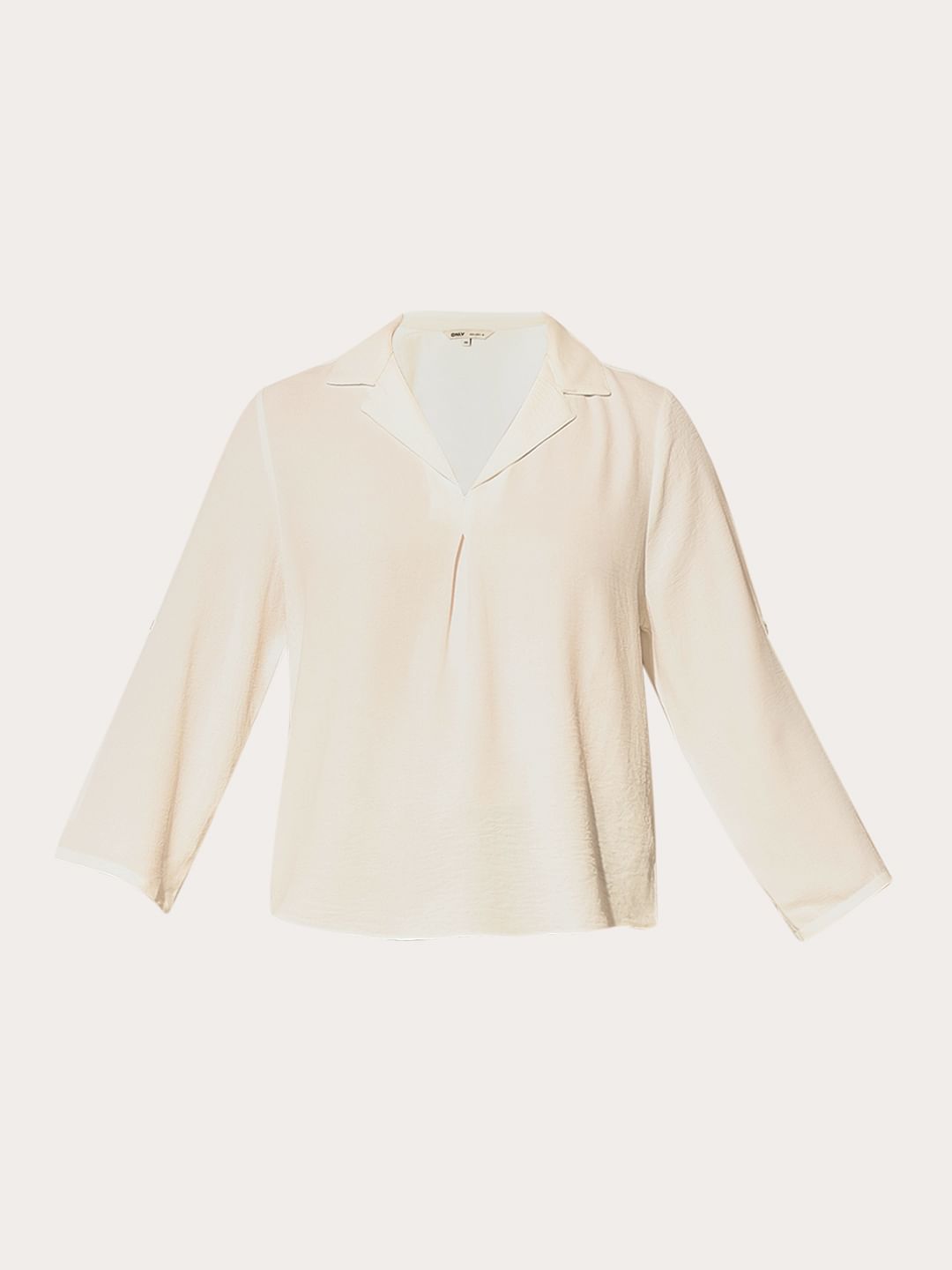 White Lapel Collar Top