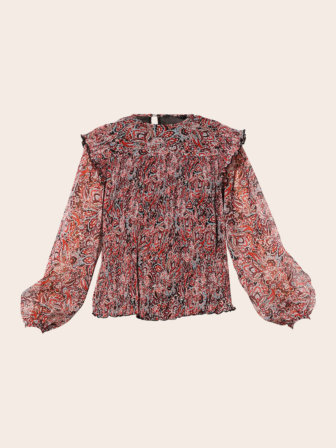 Multi-Colour Printed Chiffon Top