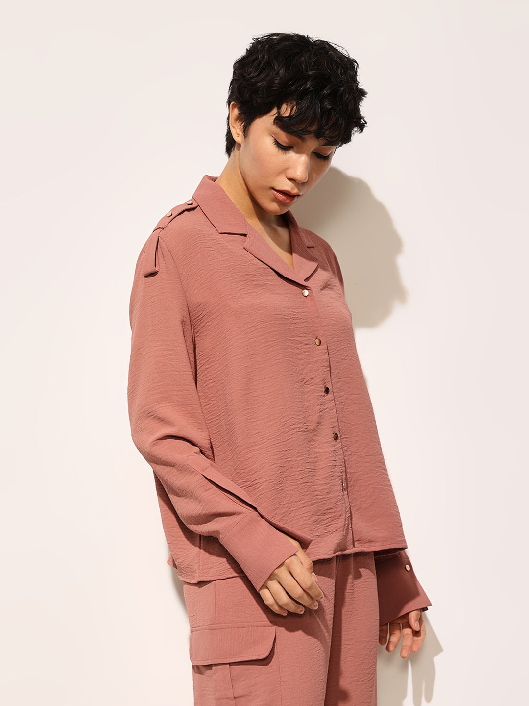 Brown Shirt & Cargo Pant Co-ord Set