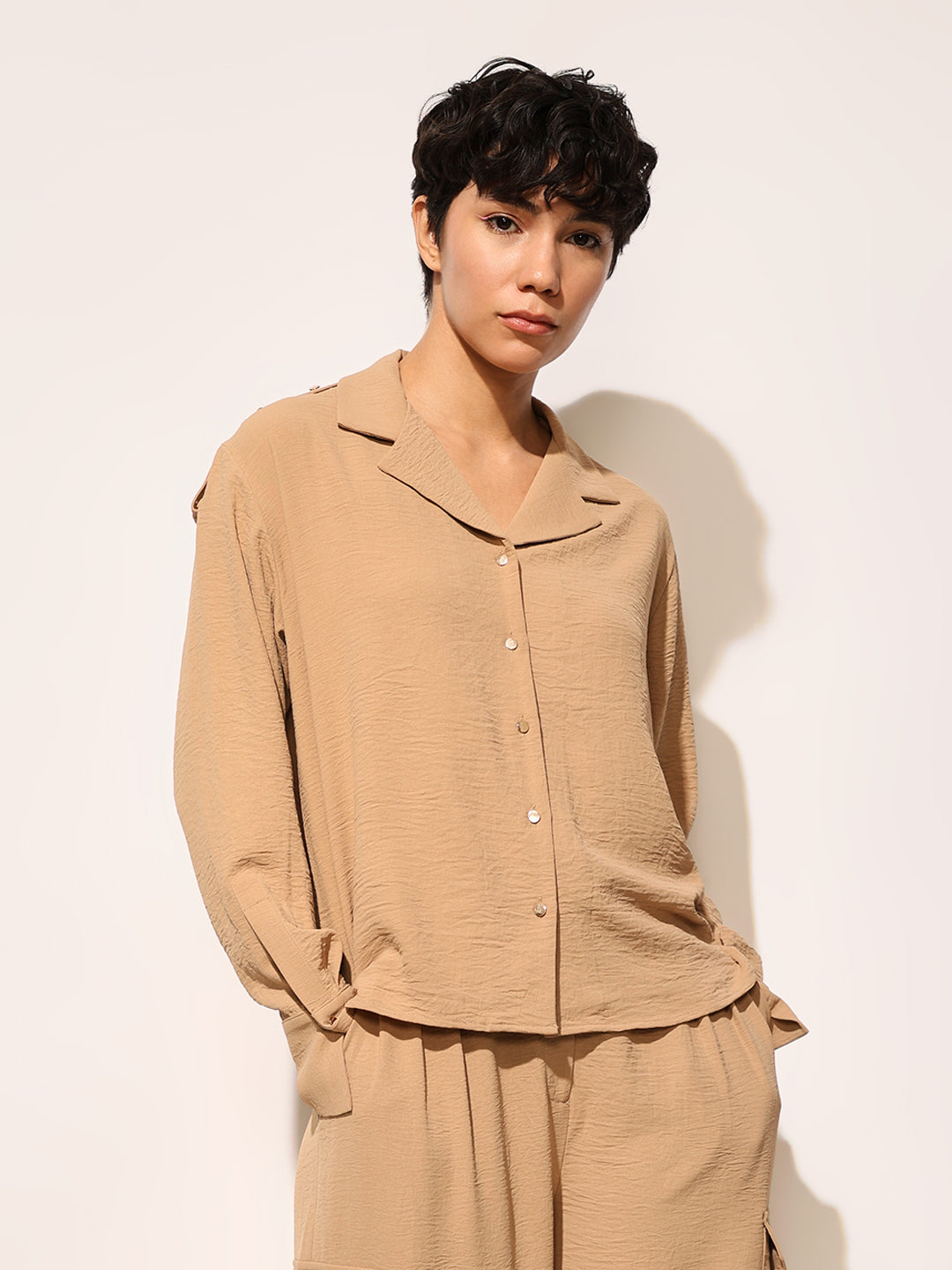 Brown Regular Fit Co-ord Set