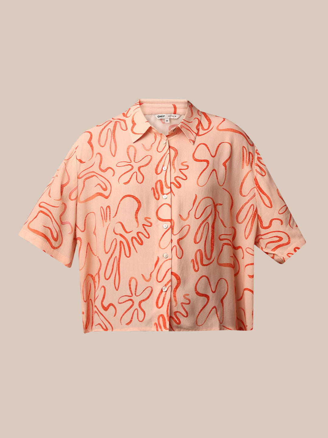 Orange Printed Shirt
