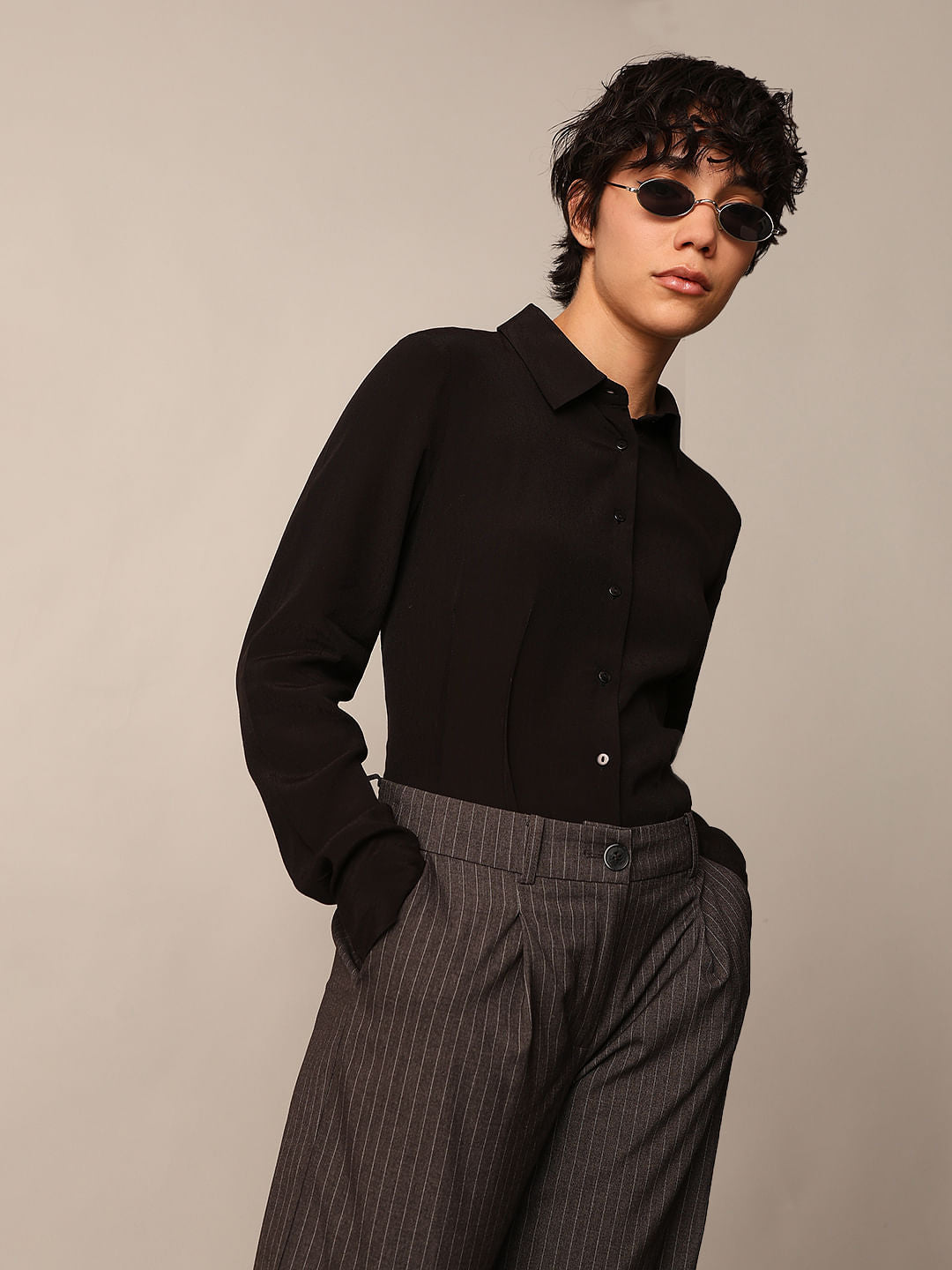 Black Textured Shirt